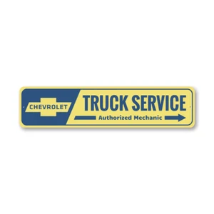 Chevy Truck Service Sign, Car Sign, Car-Lover Sign, Man Cave Metal Sign - Picture 1 of 4