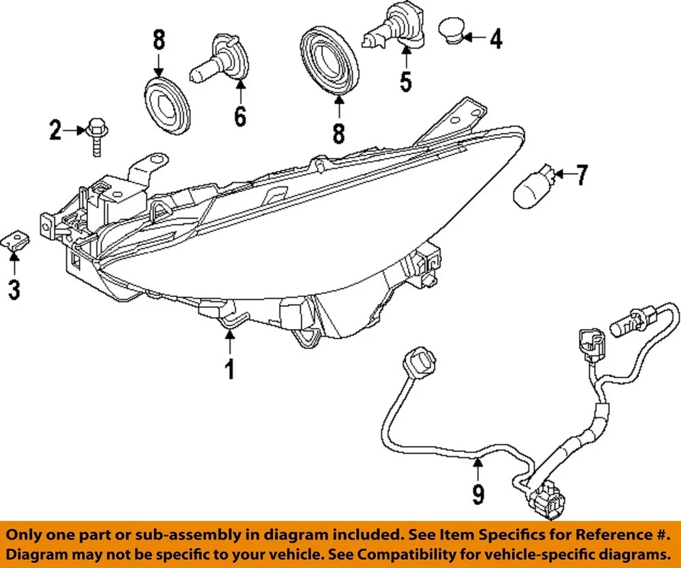 MAZDA OEM 04-14 3 faros antiniebla bombilla 000011H11 Foto 1 de 1