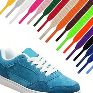 Flat Trainers Boot Shoe Laces Pair Colour Quality Ties Short Long Kids Adult UK - Picture 1 of 52