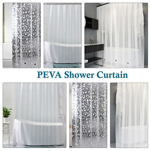Waterproof PEVA Shower Curtains Extra Long Bathroom Shower Curtain With 12 Hooks