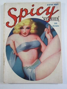 Spicy Stories Pulp v. 8 #1, Jan. 1938 VG Classic Henoch Bolles Cover! - Bild 1 von 4