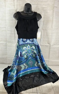 Sangría 12 Mujeres Paisley Imperio Cintura Midi Vestido Resort Cóctel Fiesta Foto 1 de 4