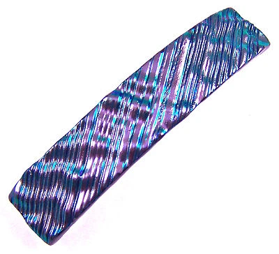 Dichroic Glass Barrette 3.5" 90mm Purple Violet Ripple Wavy Waves Slide Clip - Image 1 of 4