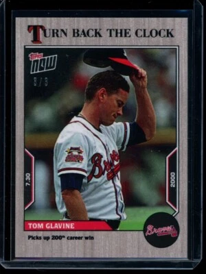 2022 年 Topps Now Turn Back the Clock #122 Tom Glavine 白灰卡 #d 3/3 — 第 1/2 张图片