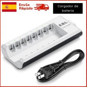 Cargador de Pilas 8 Ranuras Baterias Recargables tipo AA / AAA para Ni-MH Ni-Cd - Imagen 1 de 10