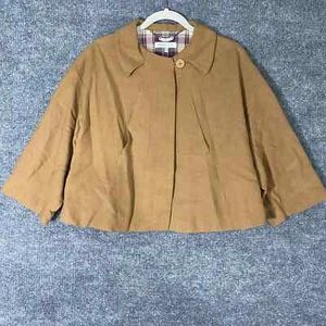 See by Chloe Cape Jacke 6 mittelkhaki hellbraun Leinenmischung geknöpft Made in Italy - Bild 1 von 10