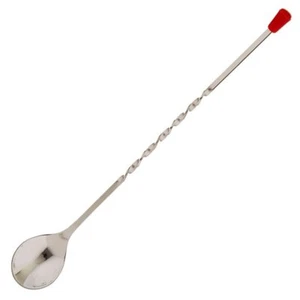 Winco Steel Bar Spoon Red Knob 11.4" L x 1.4" W x .9" H | 1/Each - Picture 1 of 1