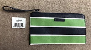 Vera Bradley Glücksstreifen schmal Reißverschluss Handgelenktasche Kunstleder ca. 5x10" Neu mit Etikett - Bild 1 von 6