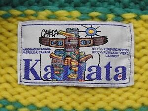 KANATA  Men s L rank Made in Canada Cowichan Sweater Kanata Rare Colorful B