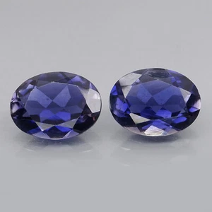 1.78 Ct. Oval 8x6 mm.PAIR  Natural Violet Iolite Africa - Bild 1 von 3