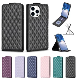 Luxury Card holder Up & Down Leather Flip Case cover For iPhone 13/13 Pro Max - Picture 1 of 54