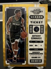 2022-23 Contenders Optic Anthony Edwards #50 Season Ticket GOLD WAVE /10 SSP