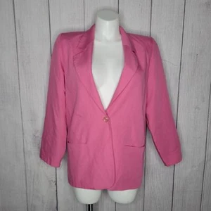 Vintage 80er 90er Pendleton rosa leichter Kragen Blazer Jacke Damen Größe L - Bild 1 von 11