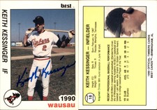 Keith Kessinger Signed 1990 Best Wausau Timbers #18 Card Auto AU