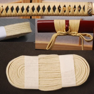 Yellow Cotton Ito Sageo Wraping Cord for Japanese katana wakizashi Sword M5 - Picture 1 of 5