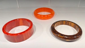 Vintage Bakelite Catalin Bangle Bracelet Marbled Swirl Autumn Colors - STUNNING! - Picture 1 of 24