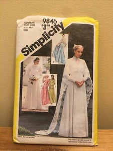 Misses Bride Bridesmaid Dress Cape Capelet Sewing Pattern Sz 6-8 Simplicity 9846 - Picture 1 of 12