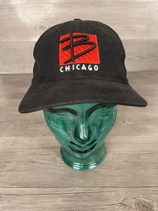 Vintage CHICAGO BULLS 90s Sports Specialties Hat Cap Hook Loop Raised LOGO NBA - Picture 1 of 7