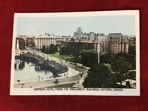 EMPRESS HOTEL FROM THE PARLIAMENT BUILDINGS , VICTORIA,B.C.VINTAGE POSTCARD - Picture 1 of 2