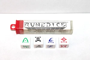 Juego de dados Runedice Flying Buffalo 213 primer lanzamiento de 1991 FALTA 1 DADO - Imagen 1 de 3
