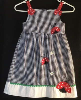 Emily Rose Boutique Gingham Lady Bugs Party Sun Special Occasion Dress  Size 6 - Image 1 of 4