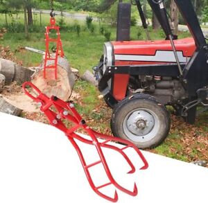 28" 4 Claw Felled Timber Claw Hook Lifting Tongs Heavy Duty Steel Grapple Red