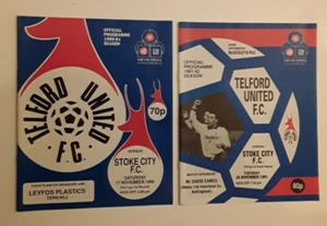 Telford United v Stoke City 1990/91 & 1991/92 Home FA Cup Programme from menu - Bild 1 von 3