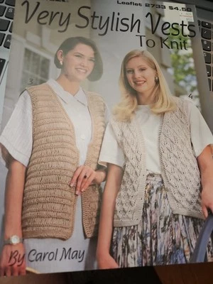 Leisure Arts Knitting Pattern 2733 Very Stylish Vests  - Image 1 of 2