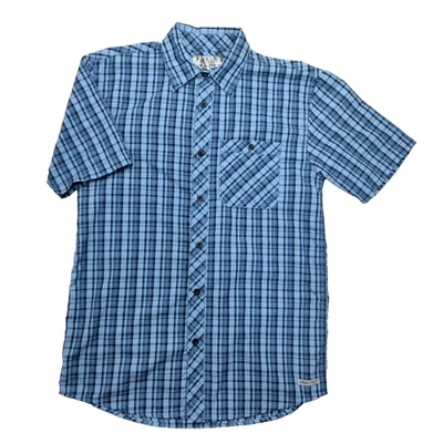 Realtree Mens Small Shirt Blue Plaid Short Sleeve Button up Pocket - Image 1 of 4