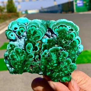 293G Natural Chrysocolla/Malachite transparent cluster rough mineral sample - Picture 1 of 21