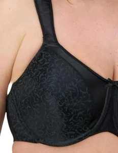 Bali Full Figure Minimizer Bra Size 40DD Satin Tracings in Black - Picture 1 of 8