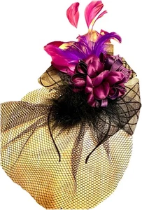 Fascinator Headband Adjustable For Wearing On Side Or Top Handcrafted 12x10” - Picture 1 of 7