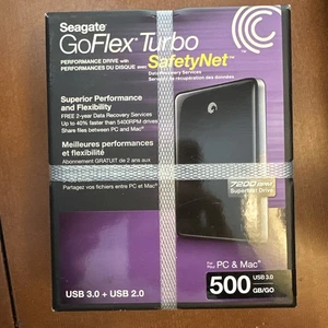 Seagate GoFlex Turbo SafetyNet USB 3.0 +USB 2.0 For PC and Mac - Picture 1 of 3