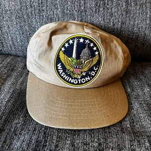 Washington D.C. Hat Men's One Size Fits All Khaki Eagle Patch Snapback Cap - Picture 1 of 8