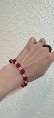 Natural Red Ruby Bracelet 6.5in - Image 1 of 4