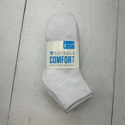 Sofsole Comfort Blanco 6 Pares Calcetines Acolchados Todos los Días Unisex Talla 4-10 Foto 1 de 4