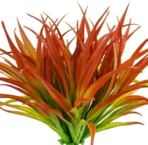 Artificial Fake Grass, 4 PCS Outdoor Faux Grasses Plastic Plants 4 Pcs Red-4 - Picture 1 of 2