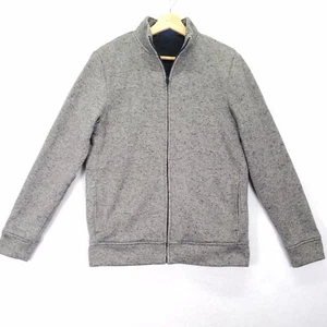 Apt. 9 Slim Young Men Sweater Jacket Size S Gray Full Zip Faux Fur Lined - Picture 1 of 10