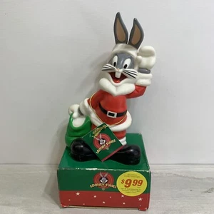 1997 Santa Bugs Bunny Looney Tunes blow mold plastic 7.5" Christmas Holiday RARE - Picture 1 of 6