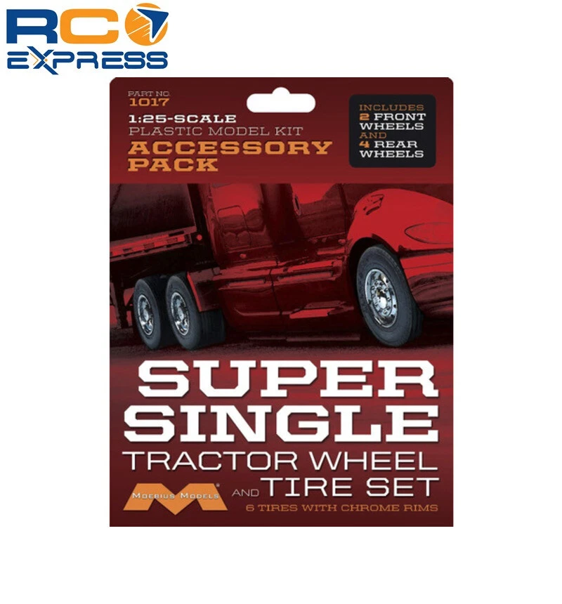 Conjunto de rodas e pneus de trator Moebius Models super single escala 1/25 MOE1017 - Imagem 1 de 1