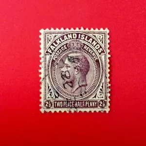 Falkland Islands Stamp,1925 K George V 2½d Pale Purple/Yellow.SG#107. U - Picture 1 of 2