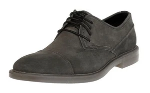 CALVIN KLEIN MEN'S 10M UPTON DARK CHARCOAL SUEDE LACE-UP CAP-TOE OXFORD - Picture 1 of 7