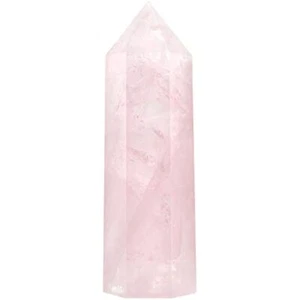 2" Healing Crystal Wand Natural Rose Quartz Point 6 Faceted Reiki Chakra Therapy - Picture 1 of 6