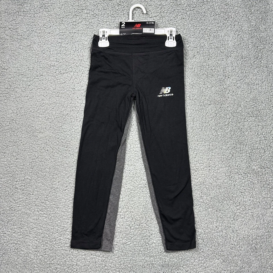 New Balance Pantalones Niñas Pequeños 7/8 Leggings Atléticos Paquete de 2 Negro Gris Arco Iris Foto 1 de 4