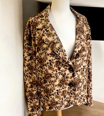 Free People Medium Cali Floral Print Boxy Single Breasted Blazer Jacket NWT $168 - Image 1 of 4
