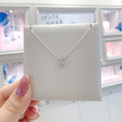 Nuevo Auténtico Collar Colgante Cuadrado Brillante Plata de Ley 925 Foto 1 de 4