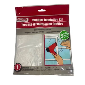Window Insulation Kit Shrink Film Clear Keep out Draft & Humidity 60 x 72 Inches - Picture 1 of 3