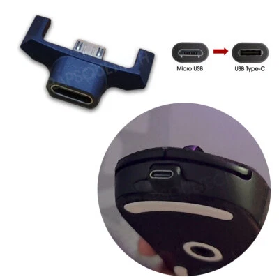 Micro USB to Type-C Adater Conventer USB-C Charging for Logitech G PRO Wireless - Image 1 of 4