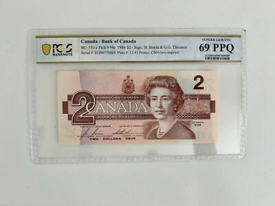 1986 Bank of Canada $2 Dollars BC-55c-i PCGS Superb Gem 69 PPQ - Image 1 of 2