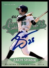 2014 Grandstand Clinton LumberKings Zach Shank Signed IP AUTO #NNO